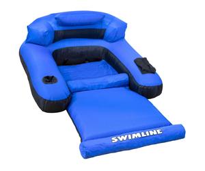 SWIMLINE ORIGINAL Fabric Covered Pool Float Mattress Ultimate Lounger Raft For Adults & Kids | Back Leg & Arm Rests Cup Holder & Quick-Dry Cover For A