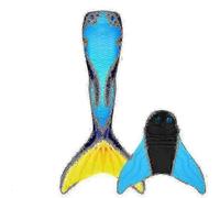 Swimmable Mermaid Tail with Starter Monofin for Kids, Patented Design, Four Colors, Comfortable Glide Water Performance blue 120