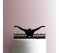 Swimmer- Acrylic Cake Topper 6 Inch Width/Light Green