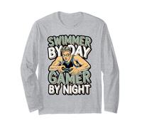 Swimmer by Day Gamer by Night Long Sleeve T-Shirt