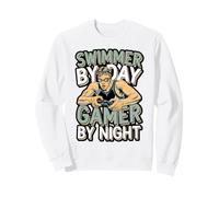 Swimmer by Day Gamer by Night Sweatshirt