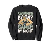 Swimmer by Day Gamer by Night Sweatshirt