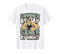 Swimmer by Day Gamer by Night T-Shirt