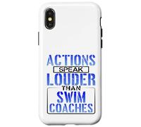 Swimmer Humor Actions Speak Louder than Swim Coach Case for iPhone X/XS