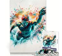 Swimmer in Motion 1000 Piece Jigsaws for Teenagers Puzzle Strong Logic Toy Relaxed Mind Clear Edge Bday Surprise (38x26cm)