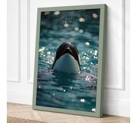 Swimmer in Motion Modern Canvas Wall Art Print 36x24 Inch (91 x 61 cm)