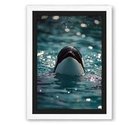 Swimmer in Motion Modern Framed Wall Art Print A1 (84.1×59.4cm) White, Wall Decor for Living Room, Bedroom, Office & Home, Ready to Hang, Art Gift