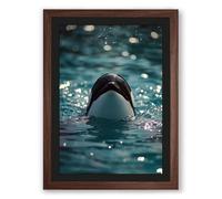 Swimmer in Motion Modern Framed Wall Art Print A2 (59.4×42cm) Walnut, Wall Decor for Living Room, Bedroom, Office & Home, Ready to Hang, Art Gift