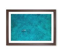 Swimmer in The Sea Painting Framed Print | A2 Walnut Framed Wall Art | Ready to Hang | Modern Nautical Picture | Living Room Bedroom Lounge Office