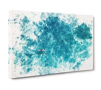 Swimmer In The Sea Watercolour Modern Canvas Wall Art Print Ready to Hang, Framed Picture for Living Room Bedroom Home Office Décor, 20x14 Inch (50x35 cm)