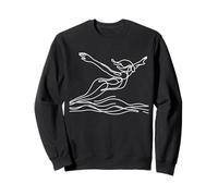 Swimmer Line Art Water Sport Sweatshirt