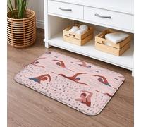 Swimmer Quick Dry Bath Mat, Abstract Art Decorative Non Slip Shower Mat, Summer Fun Flannel Washable Bath Rugs for Bathroom Toilet Restroom 20x32 Inch