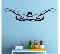 Swimmer Wall Decal Swimming Vinyl Sticker Water Sport Stickers Home Art Decor Bedroom Living Room Waterproof Decals Gym 57x14cm