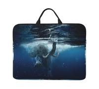 Swimming African Elephant 14 Inch Printed Laptop Sleeve, 600d Oxford-Cloth Shockproof Laptop Case With Thickened Pearl Cotton,Waterproof Portable Laptop Handbag Cover