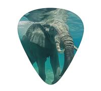 Swimming African Elephant - Guitar Picks-12 Pack Includes Thin, Medium & Heavy Gauges, Best Gift for Guitar Lovers