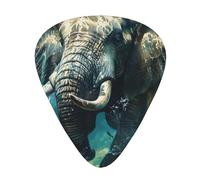 Swimming African Elephant - Guitar Picks-12 Pack Includes Thin, Medium & Heavy Gauges, Best Gift for Guitar Lovers