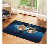 Swimming African Elephant print Cats Pet Bowl Placemat Pet Feeding Mats for Dogs, Non-Slip PU Leather Tablecloth for Pets