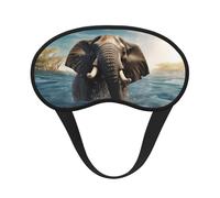 Swimming African Elephant Sleep Mask for Side Sleeper, Blackout Sleeping Eye Mask, Soft Breathable Eye Cover for Women Men Travel Eyeshade, Relaxing Zero Pressure Night Blindfold