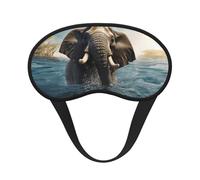 Swimming African Elephant Sleep Mask for Side Sleeper Soft Breathable Sleeping Eye Mask Blackout Silk Eye Sleep Shade Cover with Elastic Strap Night Blindfold for Women Men Travel Nap