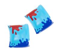 Swimming Arm Float PVC Inflatable Rollup Armband Ring Floater Sleeve for Adult Kid Beginner Blue