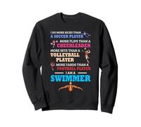 Swimming Athlete More Kicks Sets Yards Funny Quote Sweatshirt