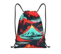 Swimming Bag Volcano Bloom Print PE Bag Lightweight Backpack Travel For Running Outdoor Shopping
