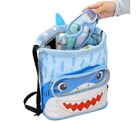 Swimming Bags for Kids Large Capacity Drawstring Shark Backpack | Kids Beach Bag for Summer Camp Beach Towels Swimwear Clothes Sunscreen Toys