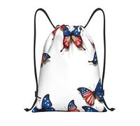 Swimming Bagstring Backpack For Yoga Travel Holiday 36X42Cm Waterproof Versatile Cinch Sack Pack American Flag Butterfly Pattern