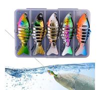 Swimming Bait Fishing Lure - Robotics Bait for Fishing - 10 cm Multiple Joint Bait Realistic for Fresh & Saltwater Trout Fishing in Lakes Rivers Streams