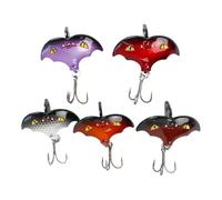 Swimming Baits | 5 Pieces Artificial Baits for Perch - Electropolished Equipment with Sequins Spinner Hooks Bat Design for Saltwater and Trout and Beginners