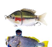 Swimming Baits - Realistic Fishing Equipment with Hooks, Soft Lure with Multiple Joints - For Outdoor Fishing in Reservoir River Pond on the Bank in Freshwater and Saltwater Naked Water