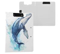 Swimming Blue Whale Clipboard Folder, A4 Size Folder Clipboard with Pen Slot for Office School