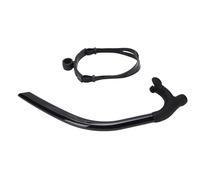 Swimming Breathing Tube with Strap Silicone Mouthpiece Adults Diving Front Training Snorkel for Beginner (Black)