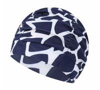 Swimming Cap Chemo Hair loss Beanie Hat Scarf Turban Cancer Swim Cover Headwear Headcover for Women (Navy White Pattern)