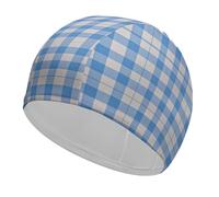 Swimming Cap Durable Swim Caps Adult Waterproof Swimming Caps Blue and White Fabric Swim Cap Non-Slip Long Hair Swimmings Hat Unisex High Elasticity Swims Hat