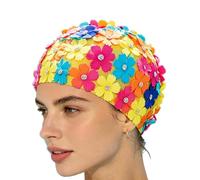 Swimming Cap,Floral Pattern with Crystals - Bath Cap | For Women Girls I Have Instructor for Home Bathroom Apartments in Travel to Beach Pool Open Water