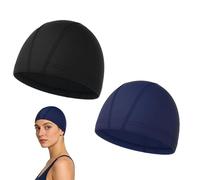 Swimming Cap - Silicone 9.84x6.89 Inches 2-Pack | Comfortable Highly Elastic Breathable Fabric | Waterproof Quick-Drying Swim Cap For Pools Hot Springs And Beach