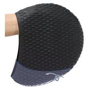 Swimming Cap Silicone Water Drop Swimming Cap Adult Enlarged Bubble Super Elastic Waterproof Ear Protection(Burgundy)