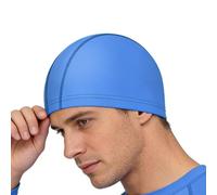 Swimming Cap With Ear Protection - Cute Printed PU Waterproof Swim Hat | Elastic Pool Headwear For Kids Adults | Unisex Swimming Hat For Training Beach Spa Bathing