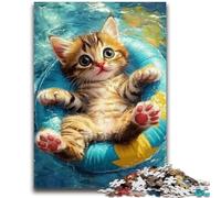 Swimming Cat Jigsaw Puzzles 1000 Pieces for Adults Teens,Learning Educational Toy for Is Ideal As A Gift for The Whole Family (50x75cm)