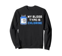 Swimming Chlorine Blood Type Funny Dedicated Swimmer Sweatshirt