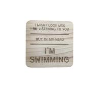 Swimming Coaster - Funny Wooden Engraved Design