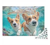 Swimming Corgi Dogs Jigsaw Puzzle for Adults 1000 Piece Jigsaw Puzzle Paper Relaxing Home Decor Gift 52x38cm/1000pcs