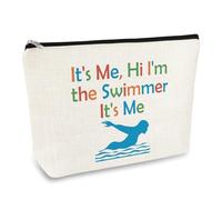 Swimming Cosmetic Bag Swimmer Gift for Girls Women Swimming Team Gifts Swim Makeup Bag Swimming Inspirational Gift Birthday Graduation Gifts Swimming Lover Swimming Coach Teacher Travel Zipper Pouch