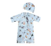 Swimming Costume Boys, Boys Toddler Set 2 Piece QuickDry Dinosaurs Ptints Swim Trunks Short Sleeve Swimwear Hat Set