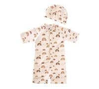 Swimming Costume Boys - Boys Toddler Set 2 Piece QuickDry Dinosaurs Ptints Swim Trunks Short Sleeve Swimwear Hat Set