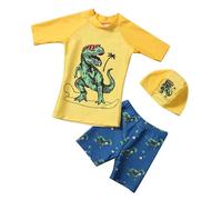 Swimming Costume Girls Tween Boy 3 Piece Swimsuit with Cover Up Kid Swimming Costume Bathing Suit Cartoon Dinosaur Printed Swimsuit Swim Cap Set Toddler Summer Beach Sport Swimwear Navy
