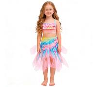 Swimming Costume, Sparkling Glitter Mesh Three Piece Bikini Set For Girls With Flowy Skirt And Comfortable Beachwear