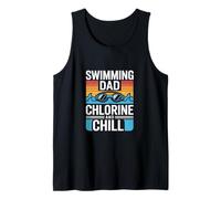 Swimming Dad Chlorine and Chill Fathers Day Tank Top