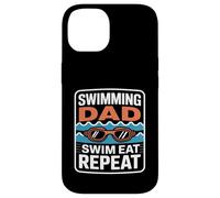 Swimming Dad Swim Eat Repeat Funny Pool Case for iPhone 14